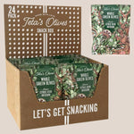 24 pack snack box of teta's olives classic citrus herb infusion against a light green background