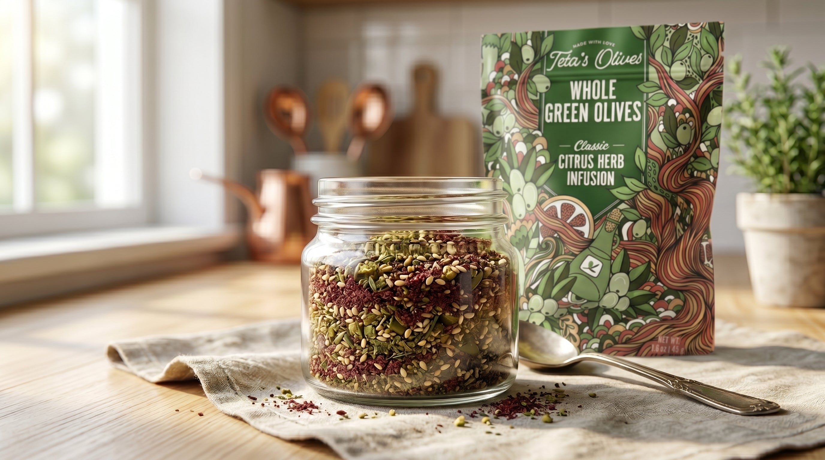 How to Make a Dehydrated Green Olive and Za'atar Seasoning