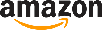 Amazon logo with black text and orange arrow on a white background