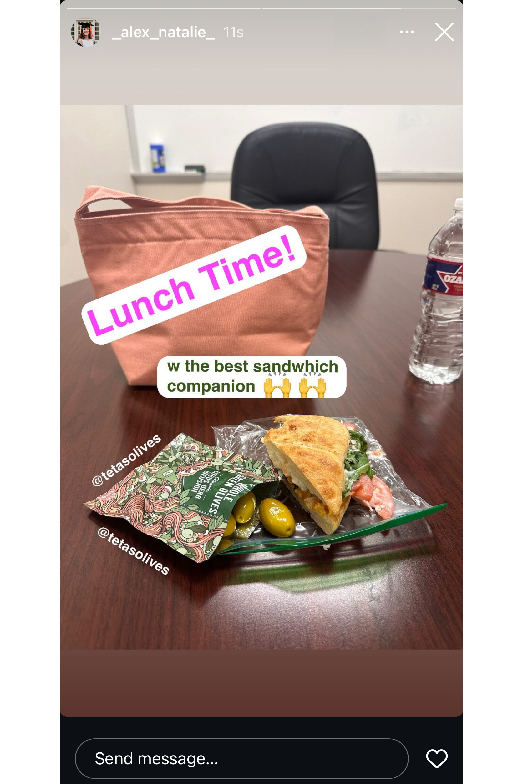 Screenshot of a social media post about how good Teta's Olives are